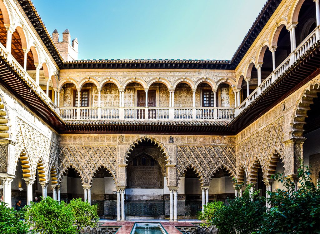 Luxury riad courtyard with pool in Marrakech